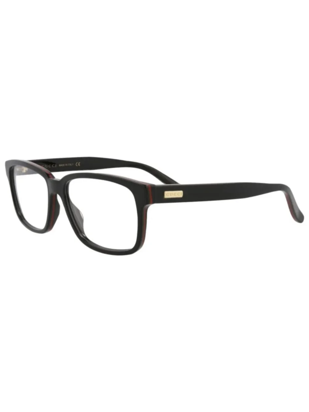 New Gucci Women's Eyeglasses Square Rectangle Acetate Frame Unisex Black Black